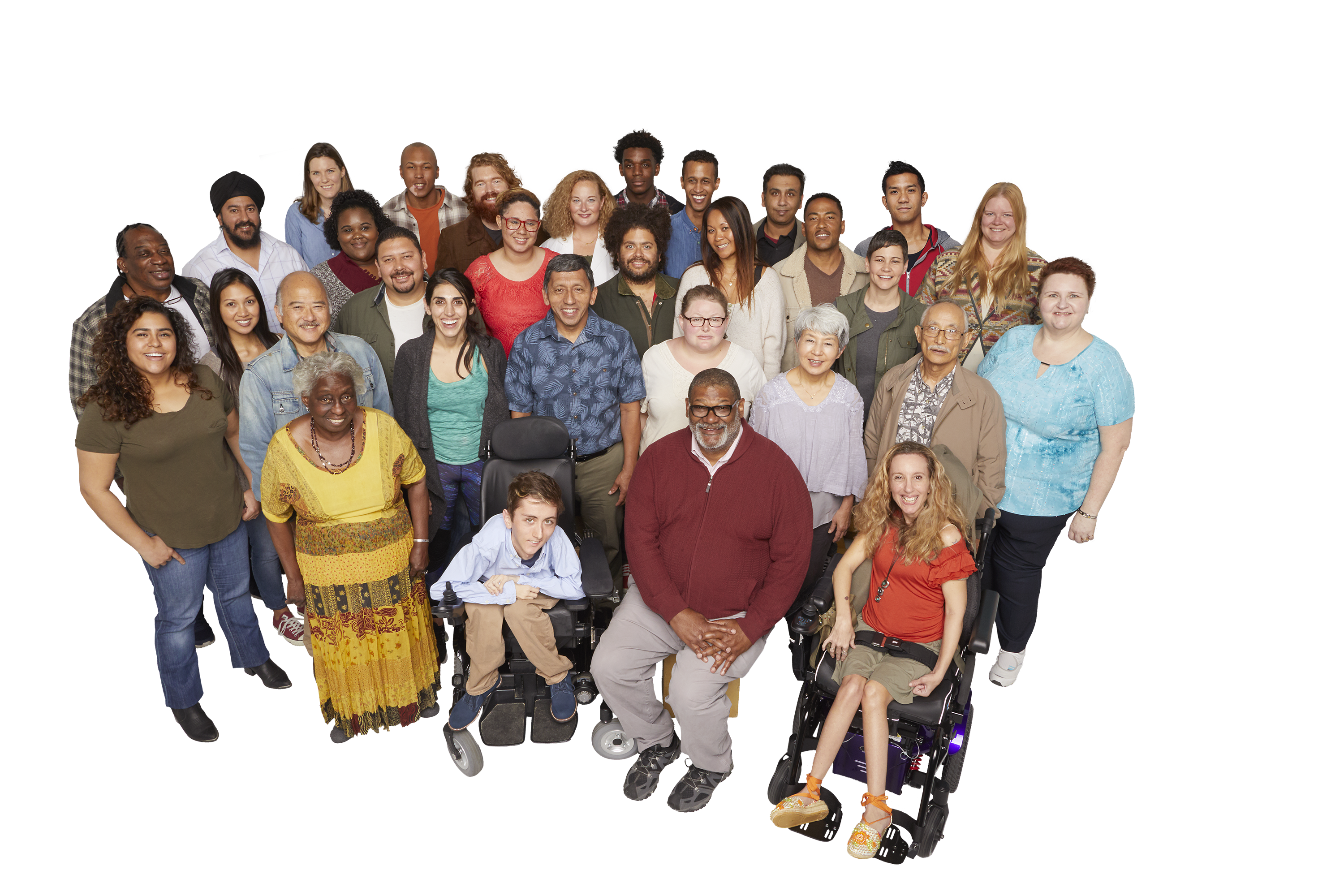 Diverse group of adults including people with disabilities