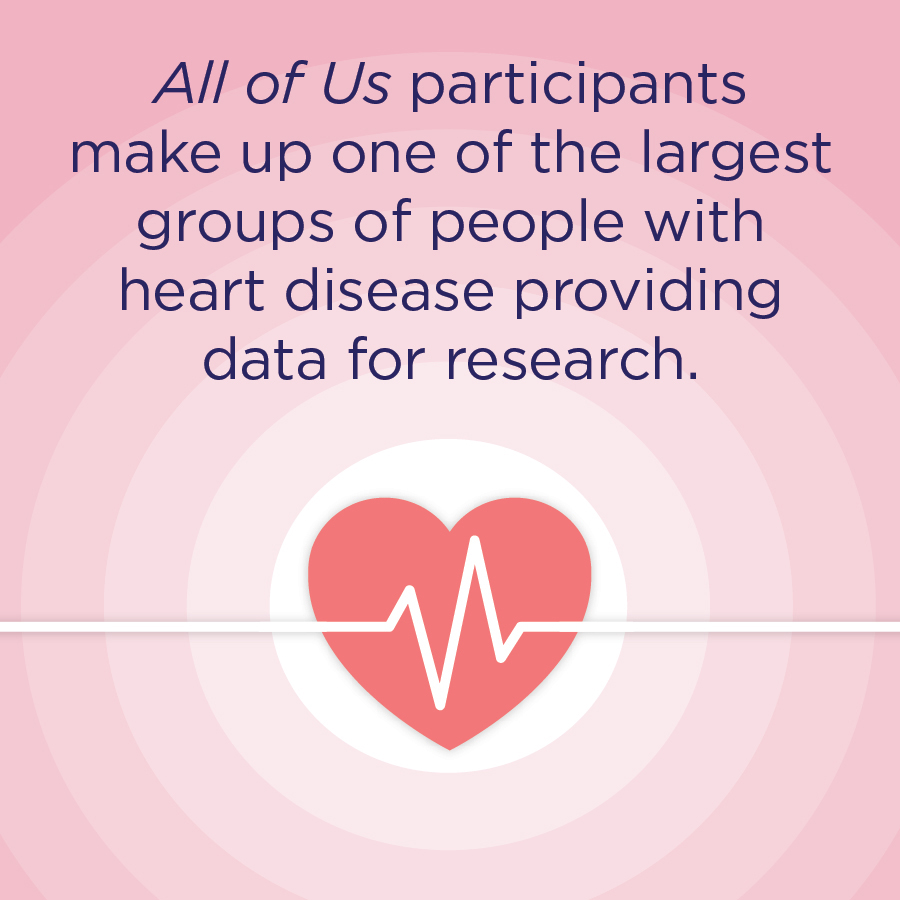 All of Us participants make up one of the largest groups of people with heart disease providing data for research.